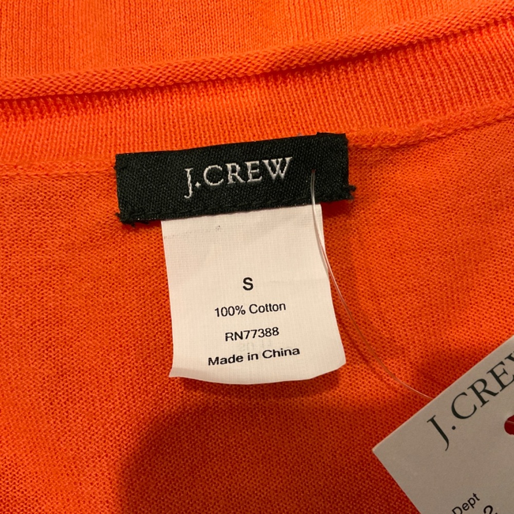 J. CREW Orange Lightweight Top Size Small NWT - Picture 4 of 8